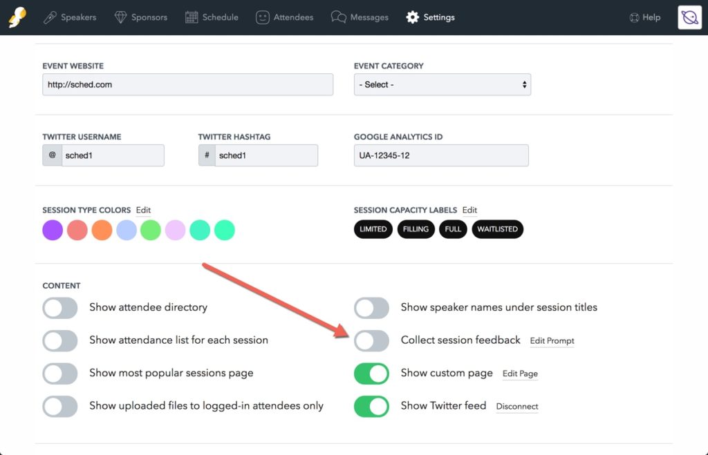 Collect Session Feedback