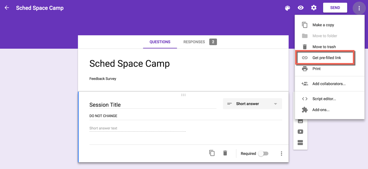 Survey Prefilled Link