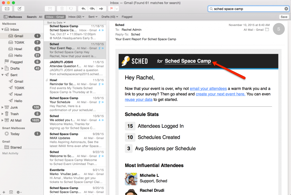 Email Event Name