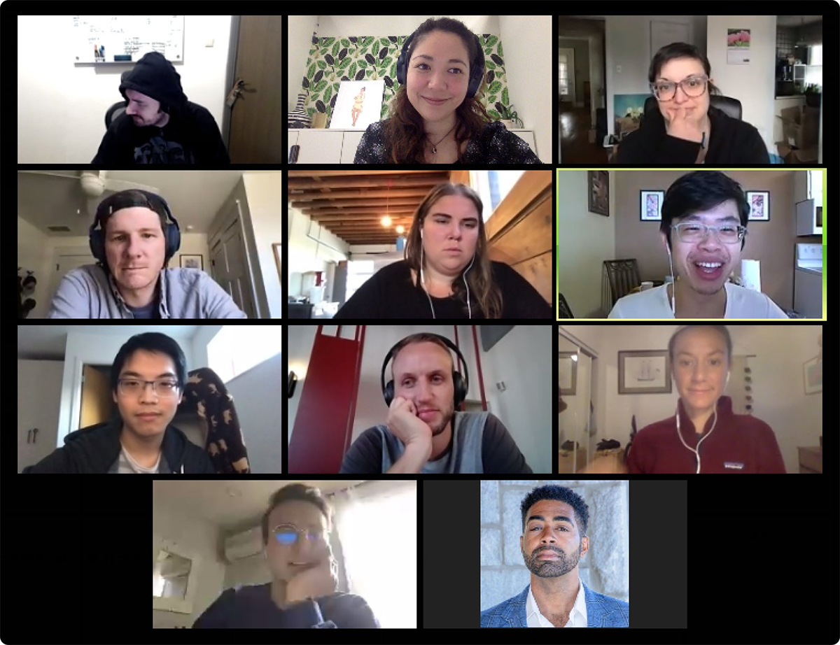 The Sched team meating online on zoom for one of their professional development events